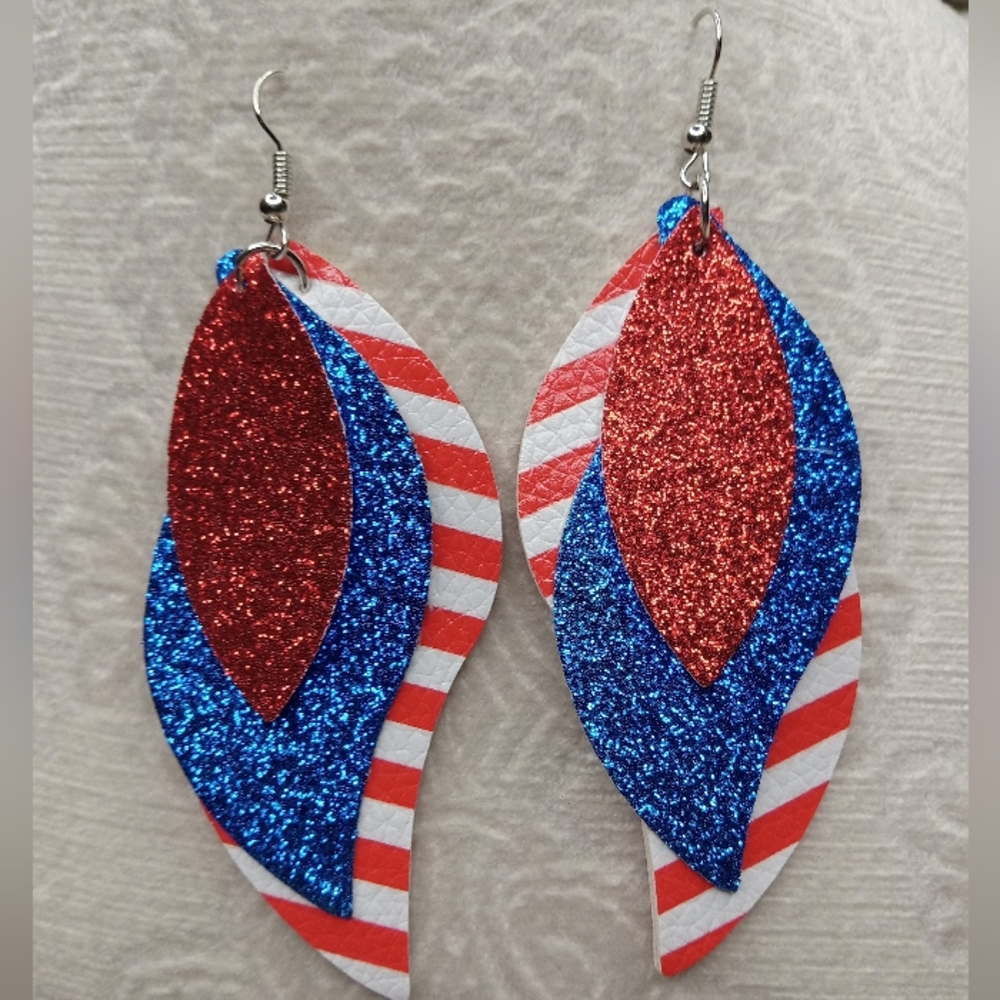 New Faux Leather Dangle Earrings